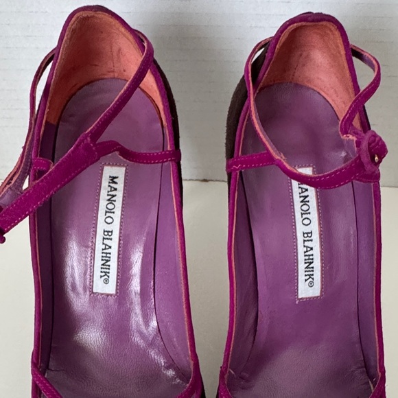 Manolo Blahnik Purple and Brown Heels - Picture 2 of 16